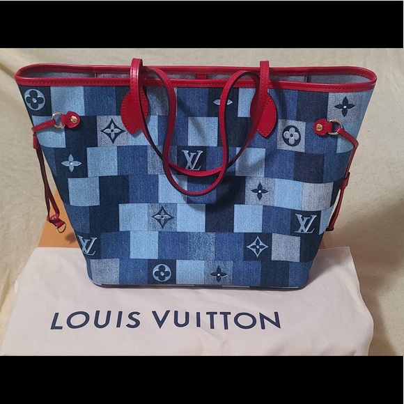 Louis Vuitton Patchwork Denim Neverfull MM - Picture 2 of 16